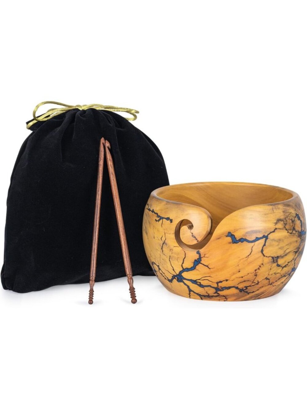 Large Wooden Yarn Bowl 7x4 - Cute Knitting & Crocheting Holder - Perfect Gift!